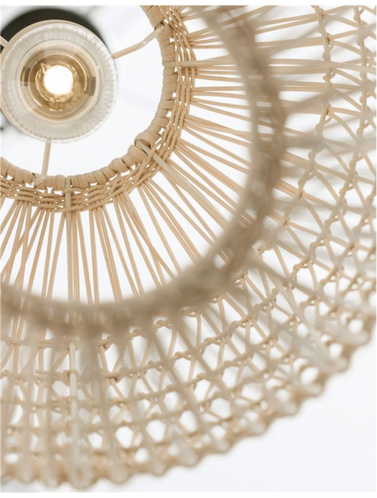 Pendul Nova Luce MELODY E27 1x12W   Natural Rattan Black Fabric Wire & Base  IP20 [4]