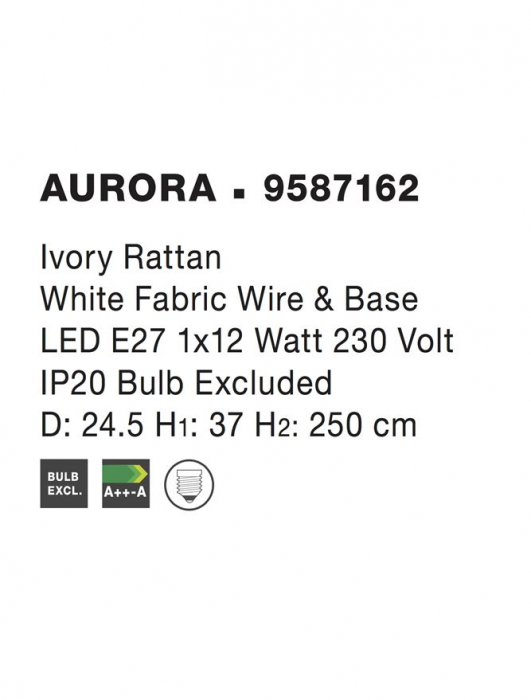 9587162 Pendul Nova Luce AURORA E27 1x12W   Ratan Ivory  IP20 [10]