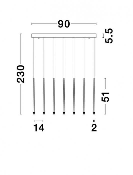 9601007 Suspensie Nova Luce GIONO LED 21W 1280lm 3000K IP20 Aluminiu/Acril Sandy Black [8]