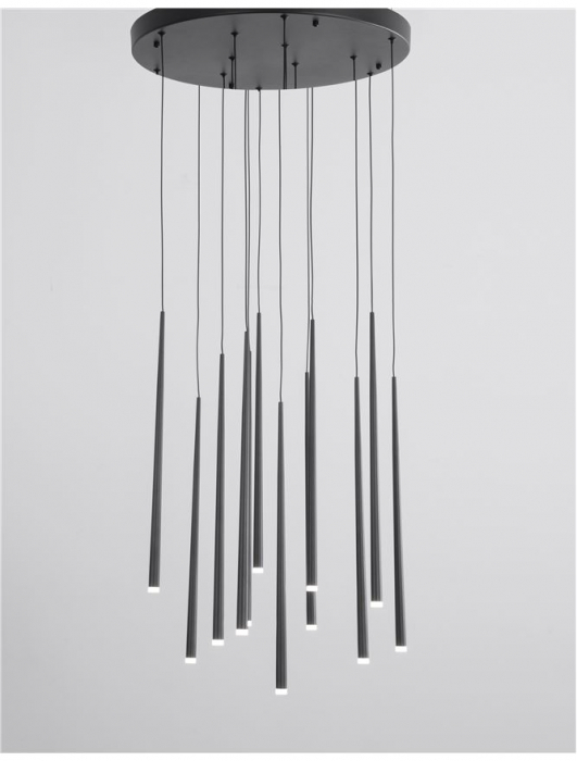 9601012 Suspensie Nova Luce GIONO LED 36W 2280lm 3000K IP20 Aluminiu/Acril Sandy Black [2]