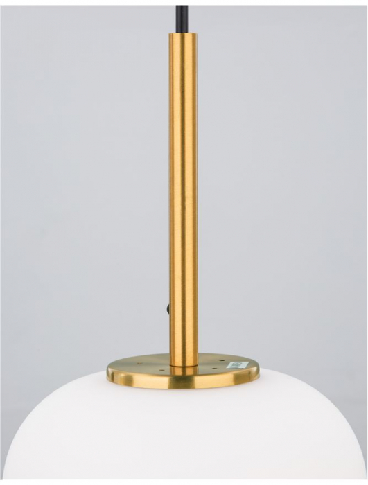 9624065 Pendul Nova Luce LATO E14 1X5W IP20 Glass/Metal Antique Brass Black Fabric Wire [6]