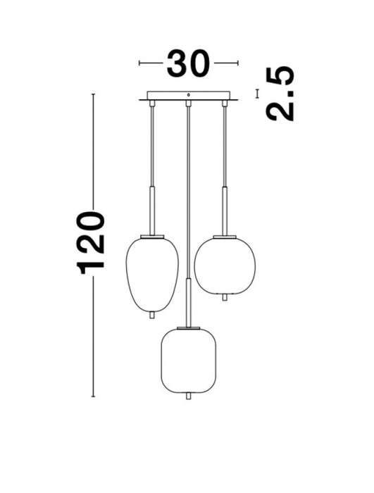 9624068 Suspensie Nova Luce LATO E14 3x5W IP20 Glass/Metal Antique Brass Black Fabric Wire NOVALUCE [5]