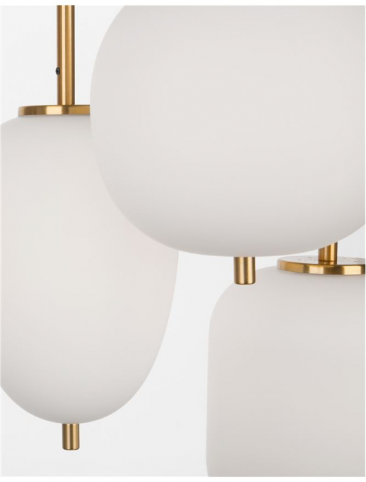 9624068 Suspensie Nova Luce LATO E14 3x5W IP20 Glass/Metal Antique Brass Black Fabric Wire NOVALUCE [4]