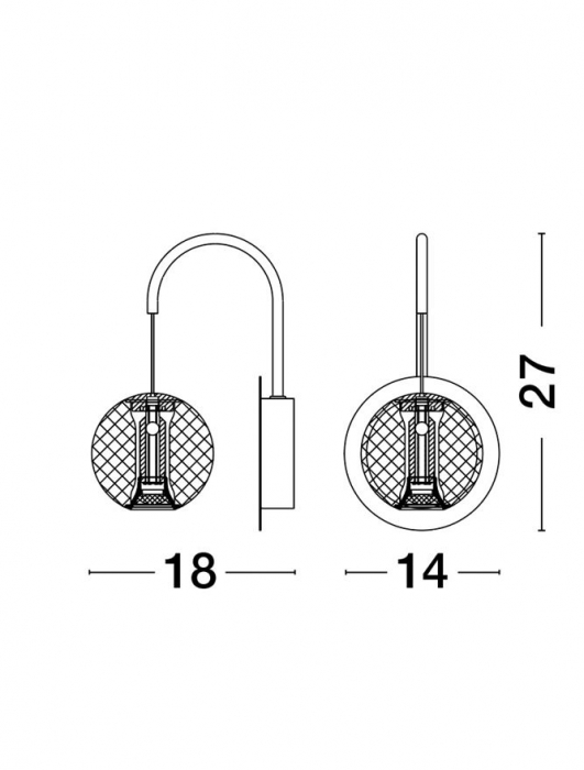 9695100 Aplica Nova Luce BRILLANTE LED 4W 205lm 3200K Aluminium & Acrylic Gold Nedimabil IP20 [6]