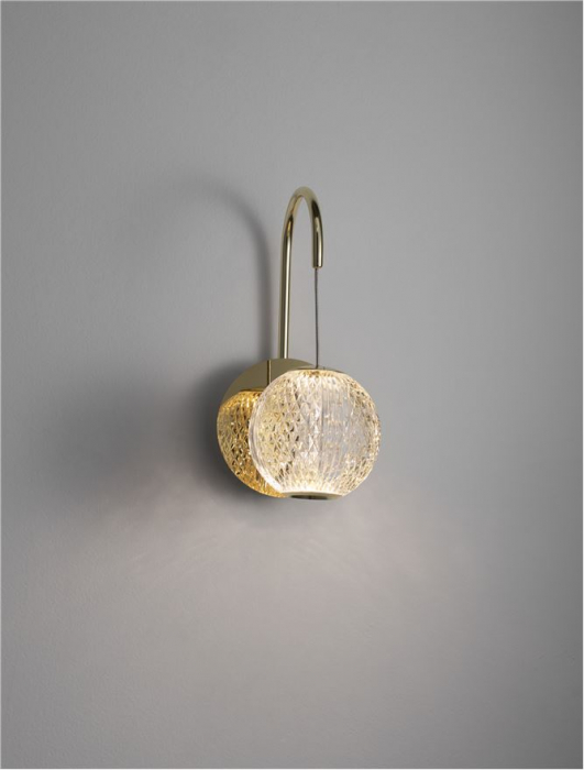 9695100 Aplica Nova Luce BRILLANTE LED 4W 205lm 3200K Aluminium & Acrylic Gold Nedimabil IP20 [5]