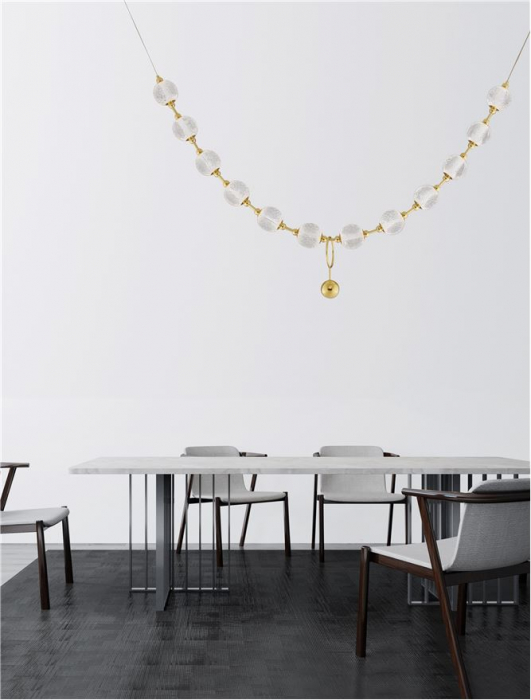 9695200 Lustra Nova Luce BRILLANTE LED 49W 3256lm 3200K Aluminium & Acrylic Gold Dimabil Triac IP20 [2]