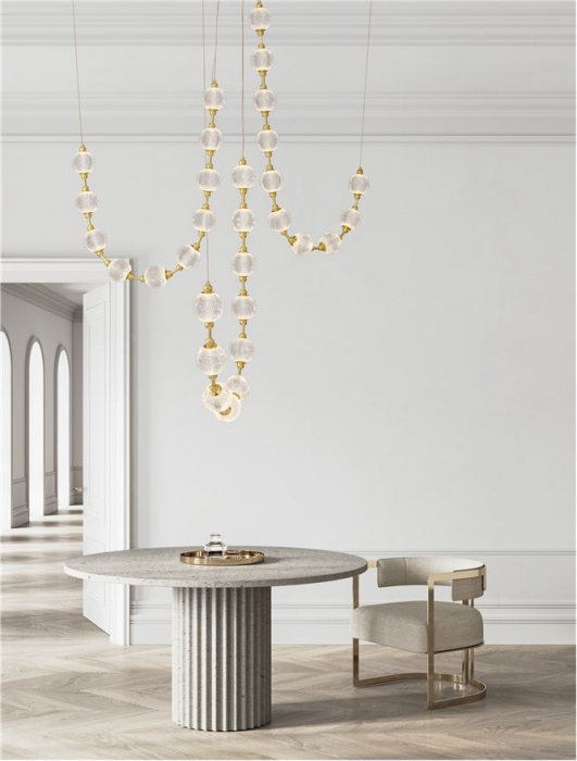 9695201 Candelabru Nova Luce BRILLANTE LED 134W 8530lm 3200K Aluminium & Acrylic Gold Dimabil Triac IP20 [2]