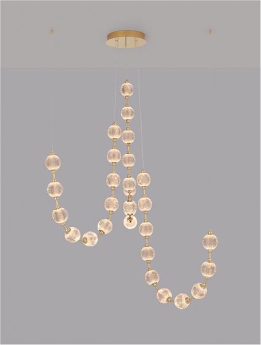 9695201 Candelabru Nova Luce BRILLANTE LED 134W 8530lm 3200K Aluminium & Acrylic Gold Dimabil Triac IP20 [5]