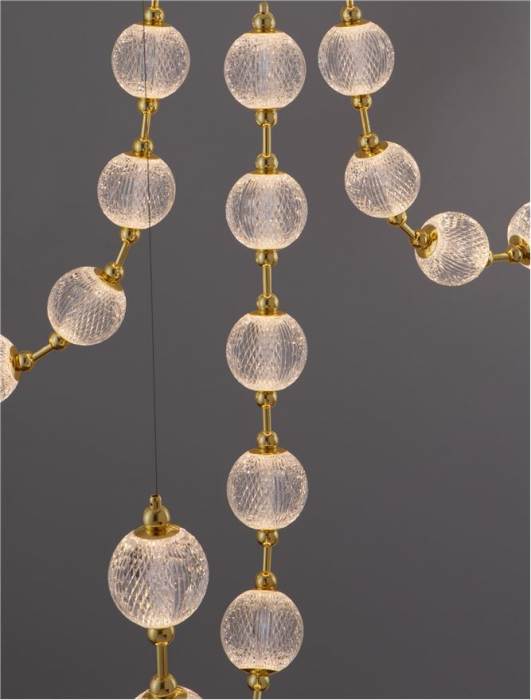 9695201 Candelabru Nova Luce BRILLANTE LED 134W 8530lm 3200K Aluminium & Acrylic Gold Dimabil Triac IP20 [9]