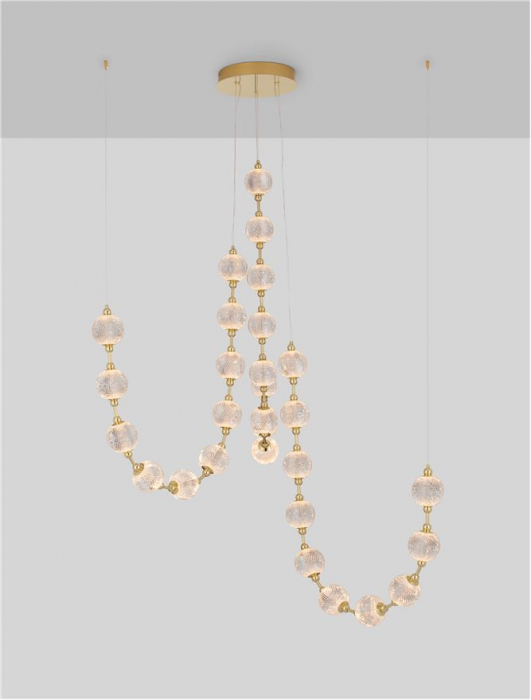 9695201 Candelabru Nova Luce BRILLANTE LED 134W 8530lm 3200K Aluminium & Acrylic Gold Dimabil Triac IP20 [4]