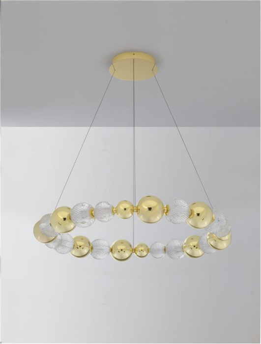 9695202 Lustra Nova Luce BRILLE LED 52W 3476lm 3200K  Aluminium & Acrylic Gold Dimabil Triac IP20 [3]