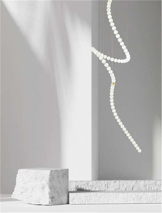 9695207 Candelabru Nova Luce PERLA LED 207W 13065lm 3000K Metal & Opal Glass Gold Dimabil Triac IP20 [2]