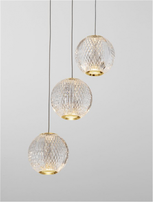 9695208 Lustra Nova Luce BRILLANTE LED 16W 665lm 3200K  Aluminium & Acrylic Gold Dimabil Triac IP20 [5]