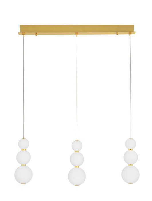 9695243 Lustra Nova Luce PERLA LED 25W 2265lm 3000K Metal & Opal Glass Gold Dimabil Triac IP20 [1]