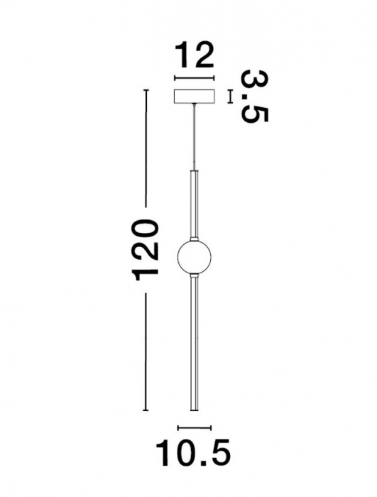 9695256 Pendul Nova Luce ACROBAT LED 19W 1131lm 3000K Aluminium & Opal Glass Black & Gold Nedimabil IP20 [5]