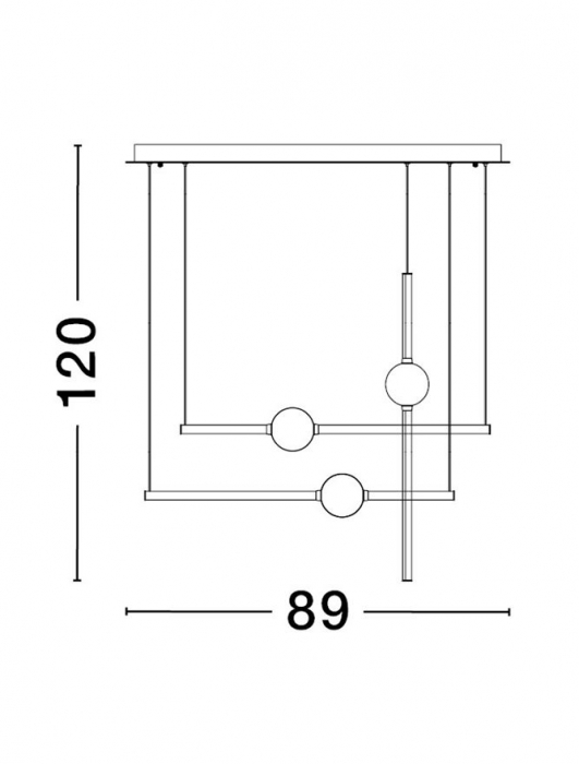 9695257 Lustra Nova Luce ACROBAT LED 27W 2542lm 3000K Aluminium & Opal Glass Black & Gold Dimabil Triac IP20 [5]