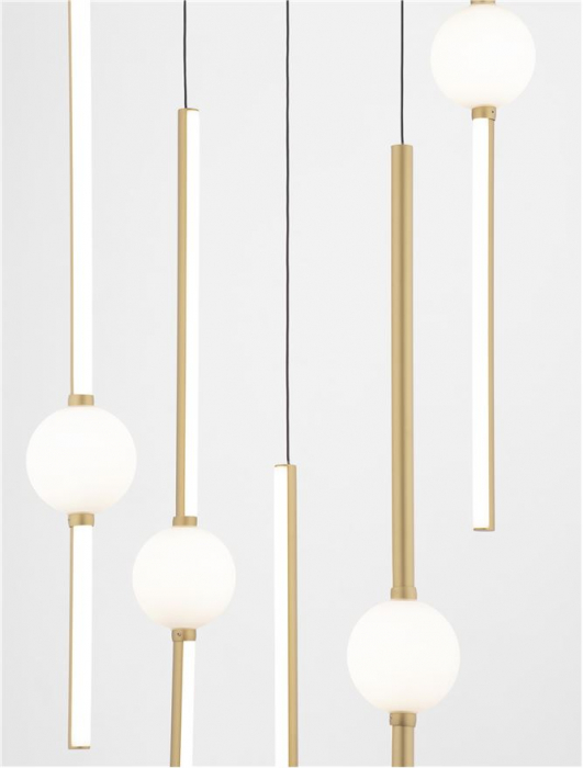9695258 Lustra Nova Luce ACROBAT LED 61W 5589lm 3000K Aluminium & Opal Glass Black & Gold Dimabil Triac IP20 [4]