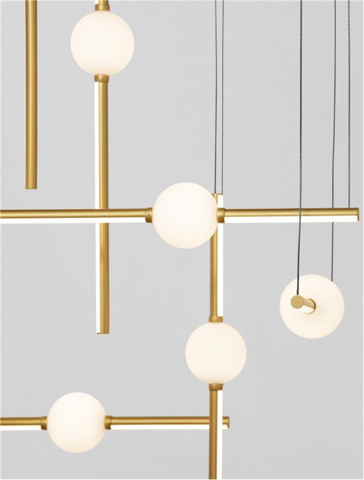 9695259 Candelabru Nova Luce ACROBAT LED 106W 9926lm 3000K Aluminium & Opal Glass Black & Gold Dimabil Triac IP20 [2]