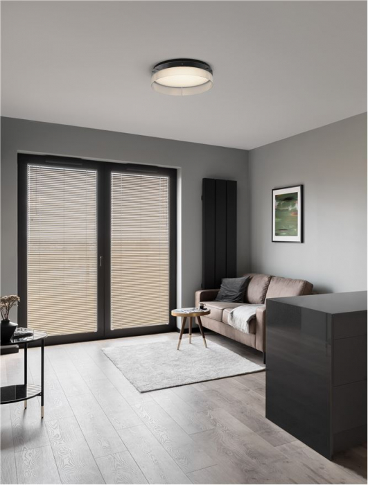9695264 Plafoniera Nova Luce PAULINE LED 48W 4010lm 3000K Aluminium & Clear Glass Sandy Black Dimabil Triac IP20 [2]