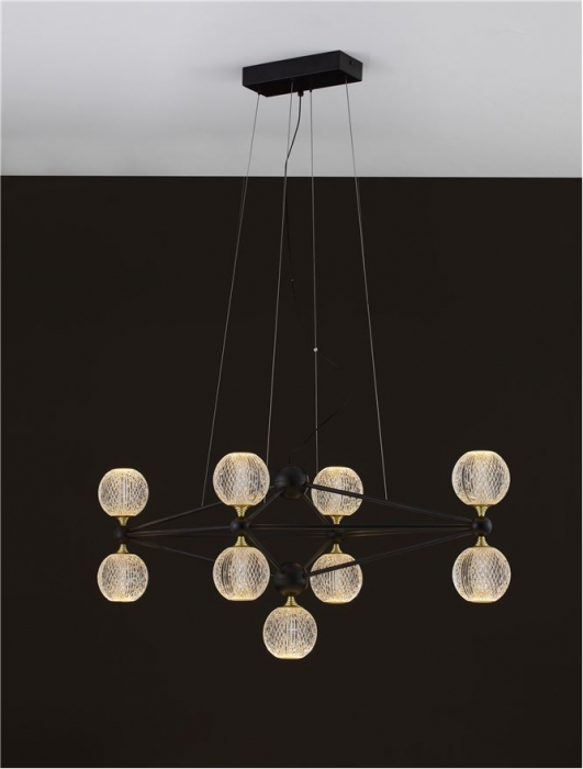 9695300 Lustra Nova Luce BELINDA LED 42W 2238lm 3000K  Aluminium & Acrylic Black Dimabil Triac IP20 [5]