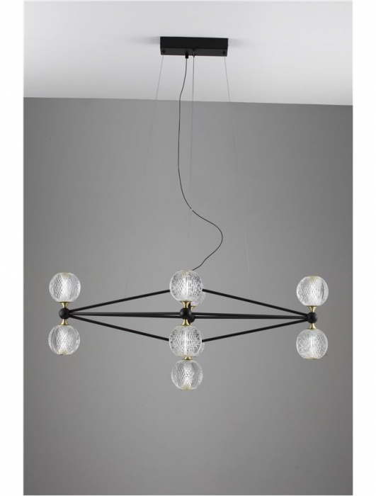 9695300 Lustra Nova Luce BELINDA LED 42W 2238lm 3000K  Aluminium & Acrylic Black Dimabil Triac IP20 [6]