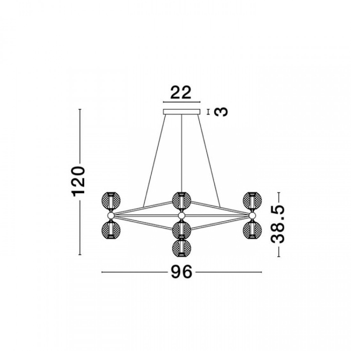 9695300 Lustra Nova Luce BELINDA LED 42W 2238lm 3000K  Aluminium & Acrylic Black Dimabil Triac IP20 [11]