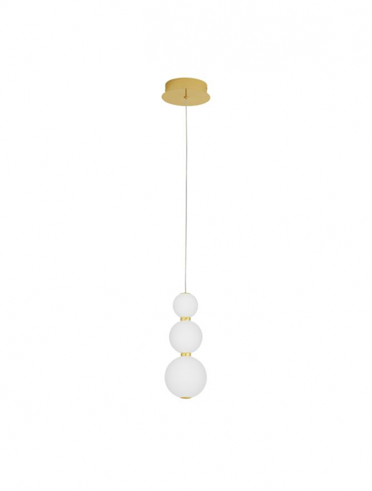 9695301 Pendul Nova Luce PERLA LED 11W 963lm 3000K Metal & Opal Glass Gold Nedimabil IP20 [1]