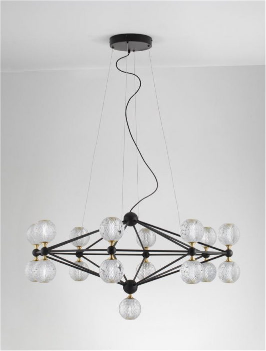 9695500 Lustra Nova Luce BELINDA LED 78W 4492lm 3000K  Aluminium & Acrylic Black Dimabil Triac IP20 [3]