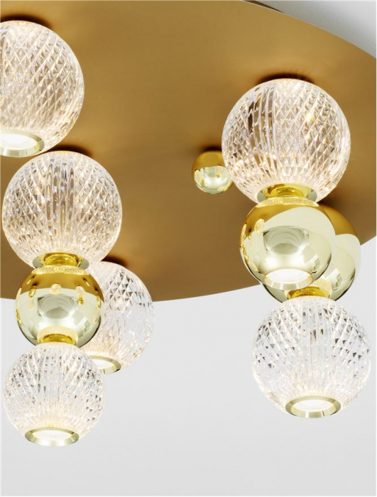 9695600 Plafoniera Nova Luce BRILLE LED 39W 2350lm 3200K  Aluminium & Acrylic Gold Dimabil Triac IP20 [5]