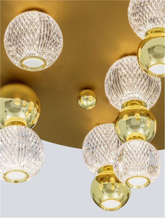9695600 Plafoniera Nova Luce BRILLE LED 39W 2350lm 3200K  Aluminium & Acrylic Gold Dimabil Triac IP20 [6]