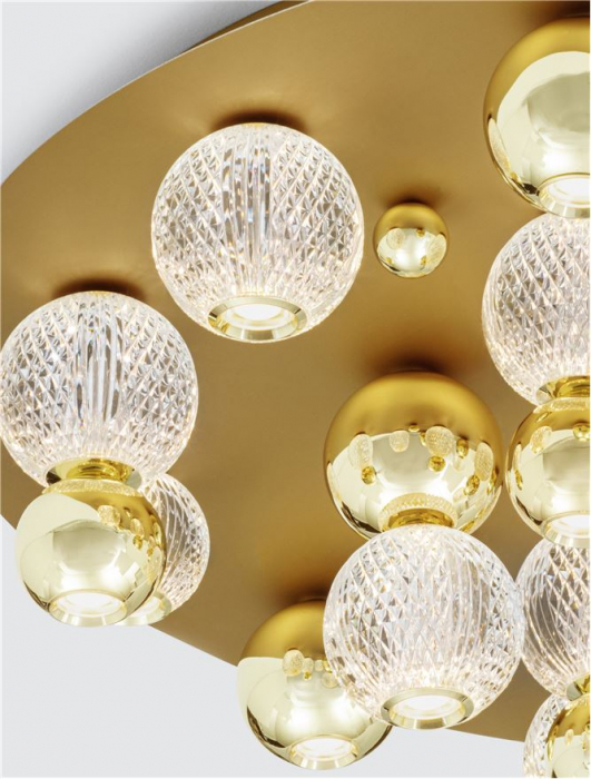 9695700 Plafoniera Nova Luce BRILLE LED 90W 5171lm 3200K  Aluminium & Acrylic Gold Dimabil Triac IP20 [6]
