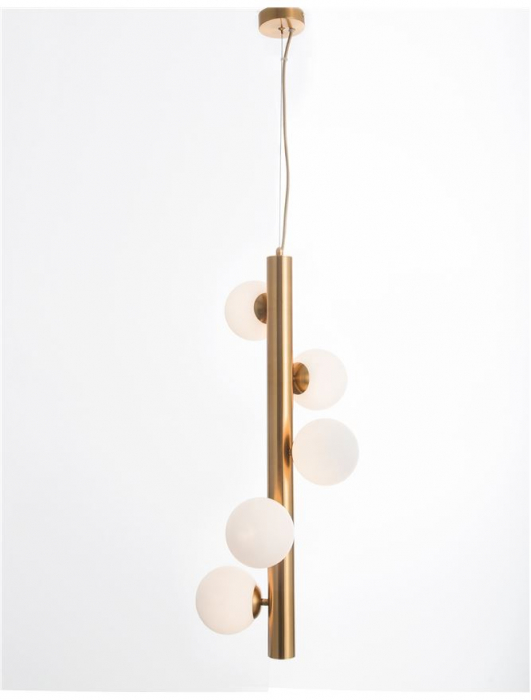 9724582 Suspensie Nova Luce JAKLIN G9 5x5W IP20 Metal & Sticla Gold Opal NOVALUCE [3]