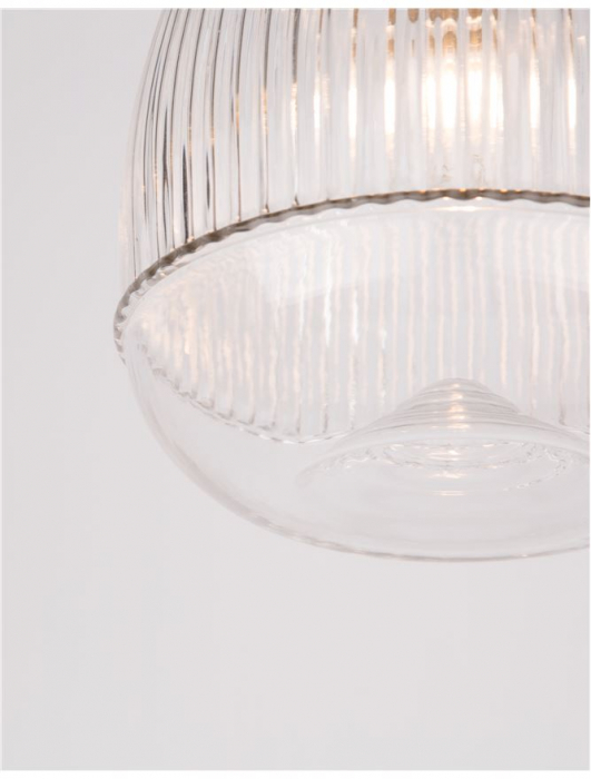 9738210 Suspensie Nova Luce MOND E14 1x5W lm  IP20 Metal & Clear Glass Satin Gold NOVALUCE [5]
