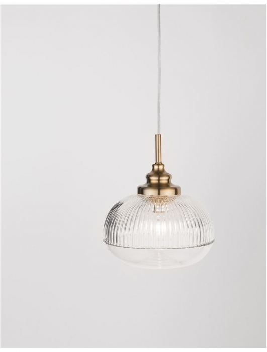 9738211 Suspensie Nova Luce MOND E14 1x5W lm  IP20 Metal & Clear Glass Satin Gold NOVALUCE [2]