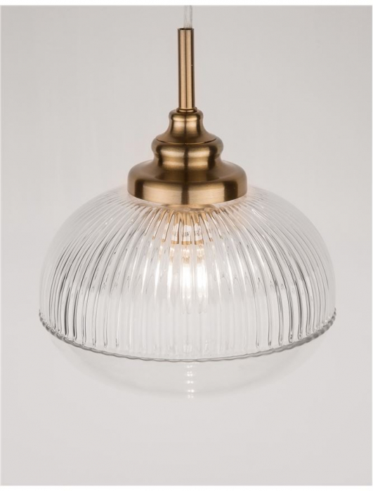 9738211 Suspensie Nova Luce MOND E14 1x5W lm  IP20 Metal & Clear Glass Satin Gold NOVALUCE [3]