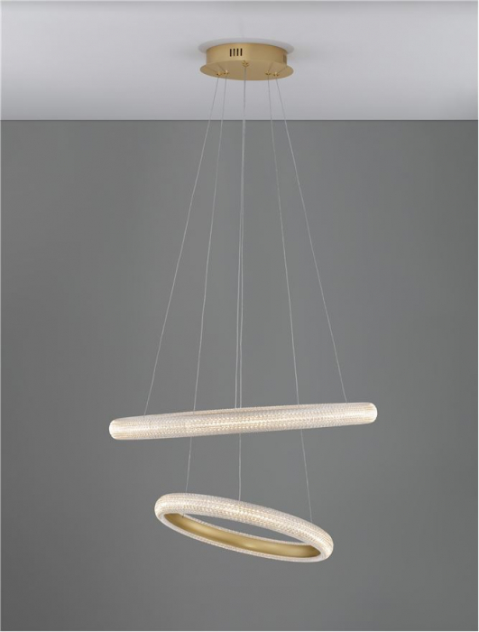 9748156 Lustra Nova Luce MEDORA LED 41W 3600lm 3000K Aluminium & Acrylic Brass Gold Dimabil Triac IP20 [6]