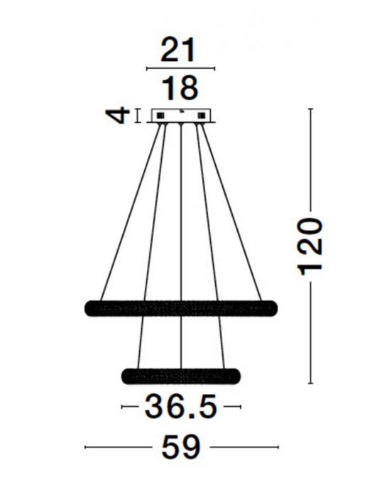 9748156 Lustra Nova Luce MEDORA LED 41W 3600lm 3000K Aluminium & Acrylic Brass Gold Dimabil Triac IP20 [8]