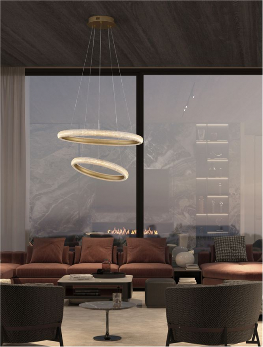 9748156 Lustra Nova Luce MEDORA LED 41W 3600lm 3000K Aluminium & Acrylic Brass Gold Dimabil Triac IP20 [2]