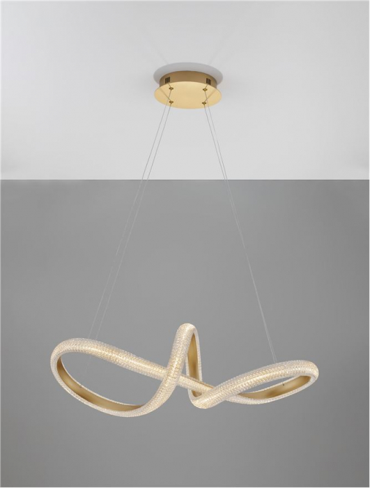 9748157 Lustra Nova Luce MEDORA LED 42W 3400lm 3000K Aluminium & Acrylic Brass Gold Dimabil Triac IP20 [2]
