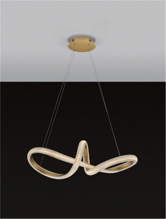 9748157 Lustra Nova Luce MEDORA LED 42W 3400lm 3000K Aluminium & Acrylic Brass Gold Dimabil Triac IP20 [6]