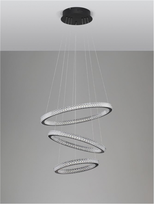 9748158 Lustra Nova Luce GINEVRA LED 69W 3900lm 3000K Aluminium & Acrylic Sandy Black Dimabil Triac IP20 [3]
