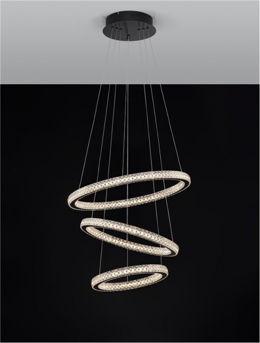 9748158 Lustra Nova Luce GINEVRA LED 69W 3900lm 3000K Aluminium & Acrylic Sandy Black Dimabil Triac IP20 [5]