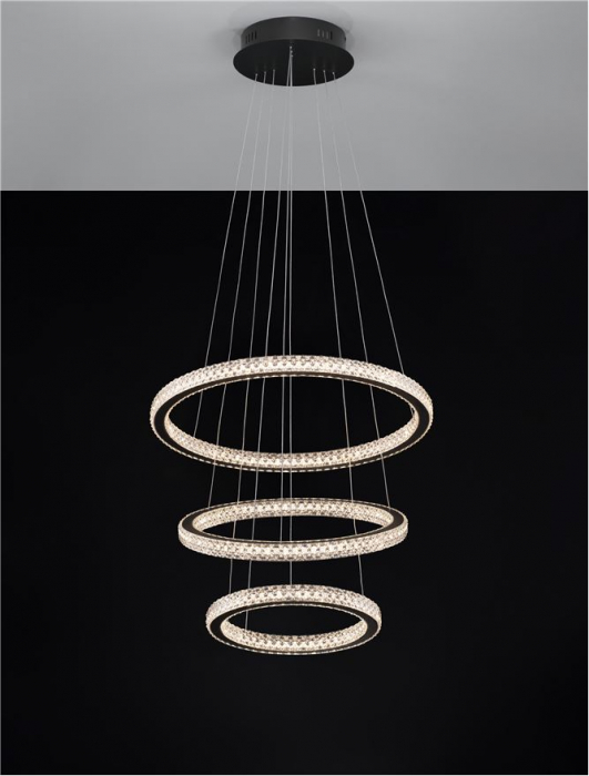9748158 Lustra Nova Luce GINEVRA LED 69W 3900lm 3000K Aluminium & Acrylic Sandy Black Dimabil Triac IP20 [6]