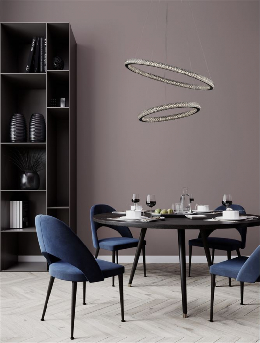 9748159 Lustra Nova Luce GINEVRA LED 54W 3350lm 3000K Aluminium & Acrylic Sandy Black Dimabil Triac IP20 [2]