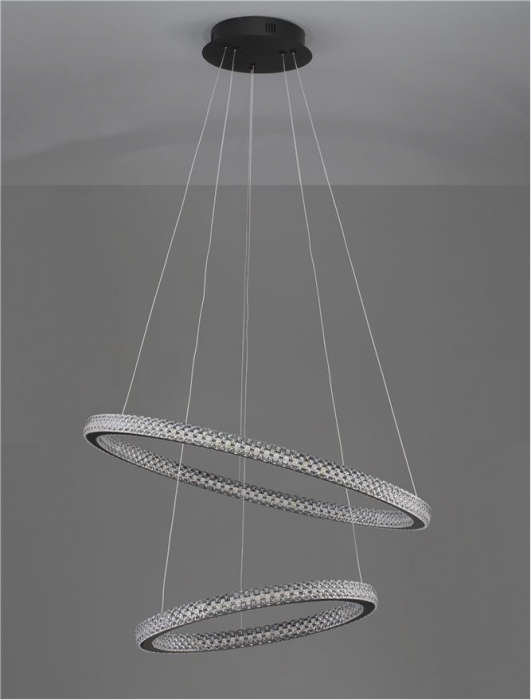 9748159 Lustra Nova Luce GINEVRA LED 54W 3350lm 3000K Aluminium & Acrylic Sandy Black Dimabil Triac IP20 [5]