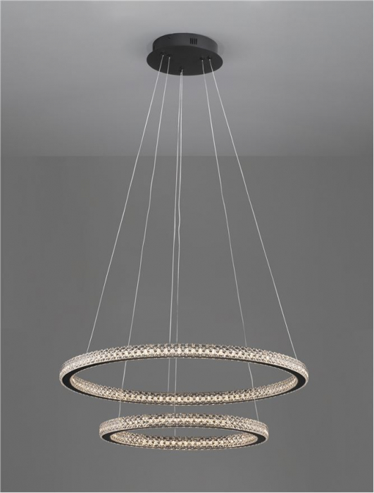 9748159 Lustra Nova Luce GINEVRA LED 54W 3350lm 3000K Aluminium & Acrylic Sandy Black Dimabil Triac IP20 [4]