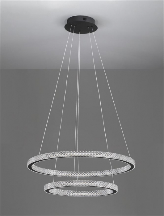 9748159 Lustra Nova Luce GINEVRA LED 54W 3350lm 3000K Aluminium & Acrylic Sandy Black Dimabil Triac IP20 [3]