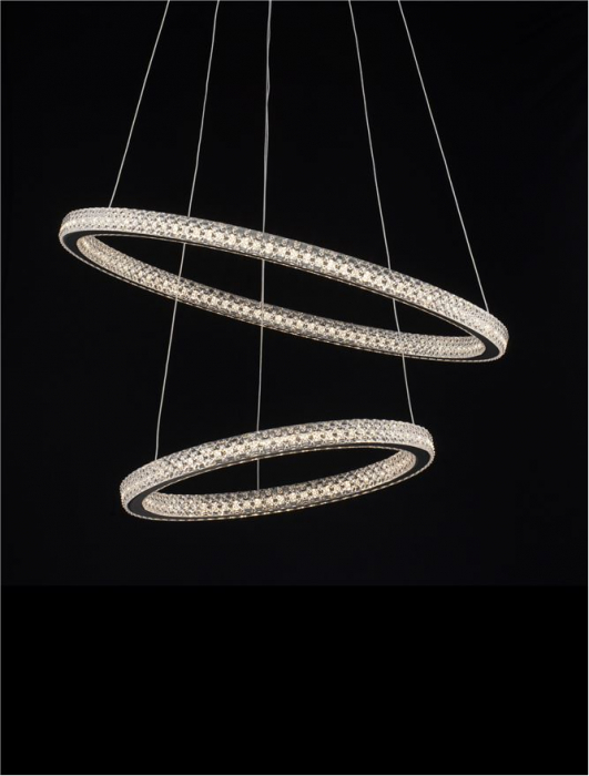 9748159 Lustra Nova Luce GINEVRA LED 54W 3350lm 3000K Aluminium & Acrylic Sandy Black Dimabil Triac IP20 [10]