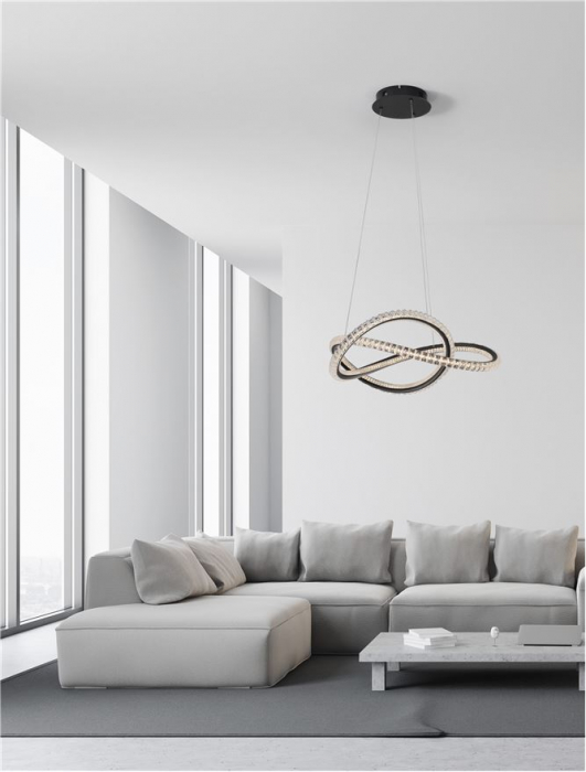 9748160 Lustra Nova Luce GINEVRA LED 56W 3750lm 3000K Aluminium & Acrylic Sandy Black Dimabil Triac IP20 [2]