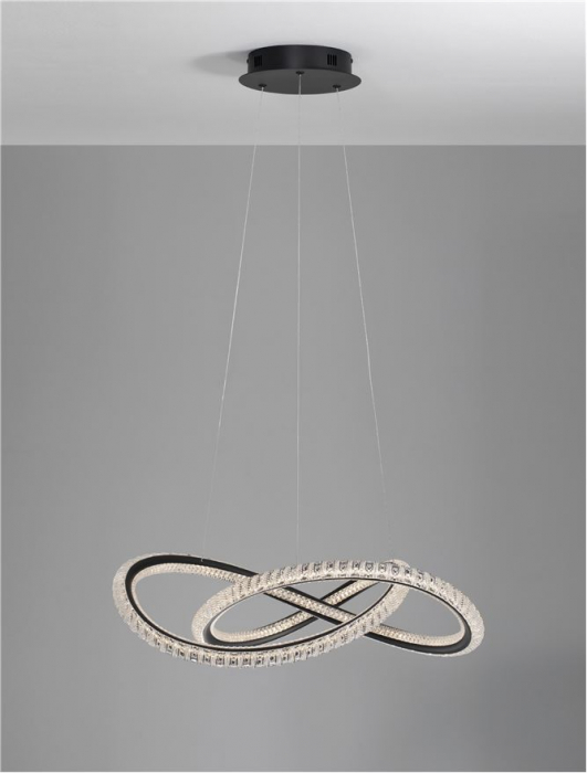 9748160 Lustra Nova Luce GINEVRA LED 56W 3750lm 3000K Aluminium & Acrylic Sandy Black Dimabil Triac IP20 [6]